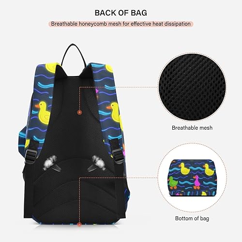 Miniatura 4 de Women Men Tennis Backpack Cute Sturdy Cute Animal Colorful Fluorescent Duckling 2 Rackets Padded Tennis Bag Gym Bag for Women, Men, Teenagers Tenis