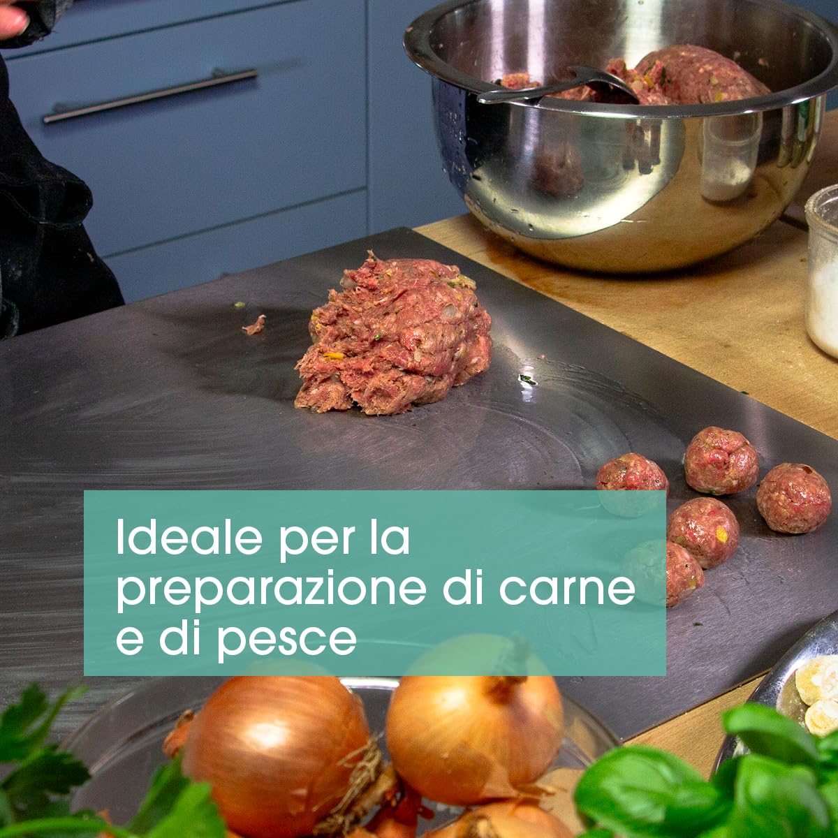 Oppaha - Spianatoia da Cucina in Acciaio Inox - Spianatoia per Impastare e Lavorare la Pasta - Piano da Lavoro Resistente e Igienico - Extraspessore 1,5 mm - 60x50 cm