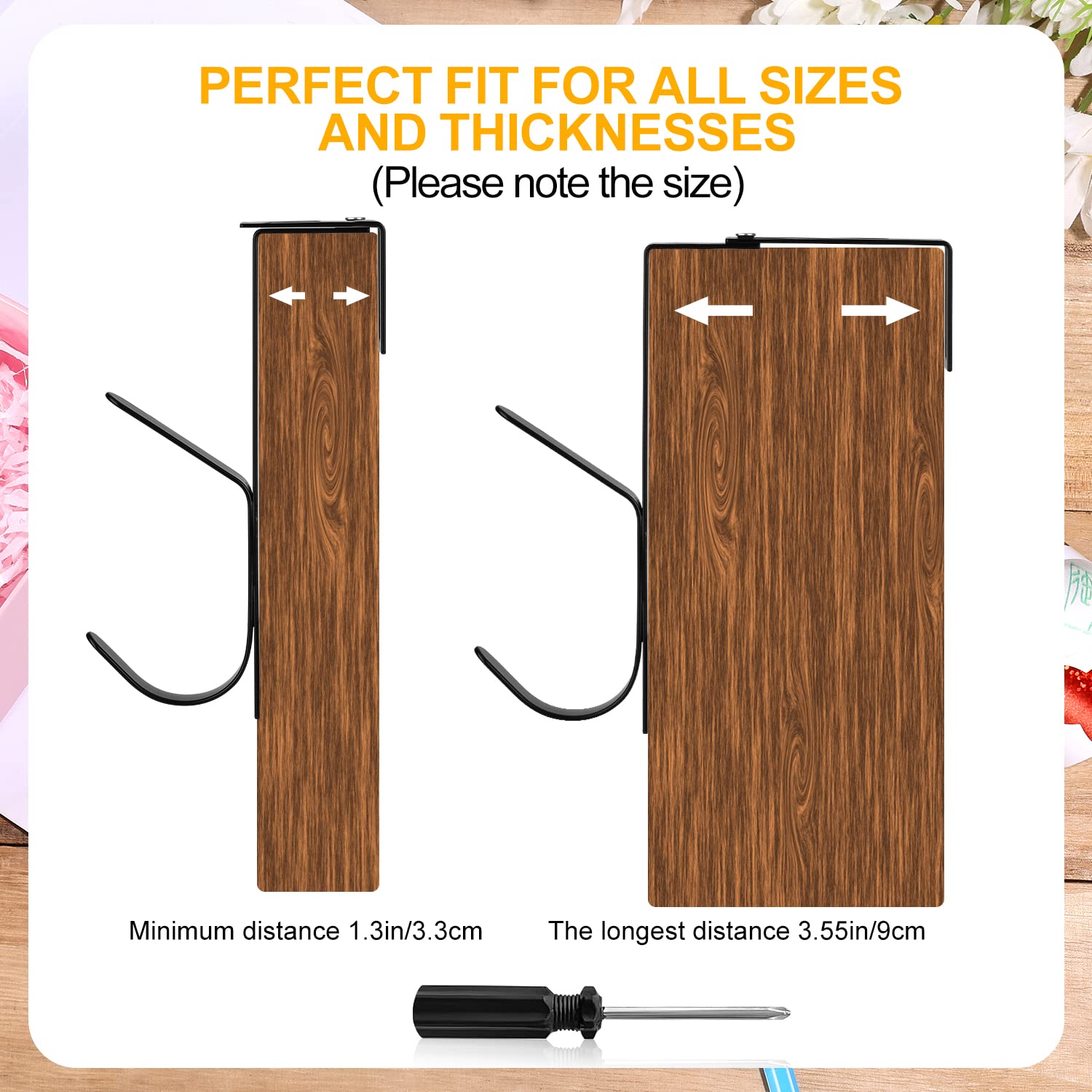 Cubicle Hanger 2-Pack Adjustable Cubicle Hooks - Metal Partition Hangers  With Screwdriver Cubicle Wall, image size:1500x1500