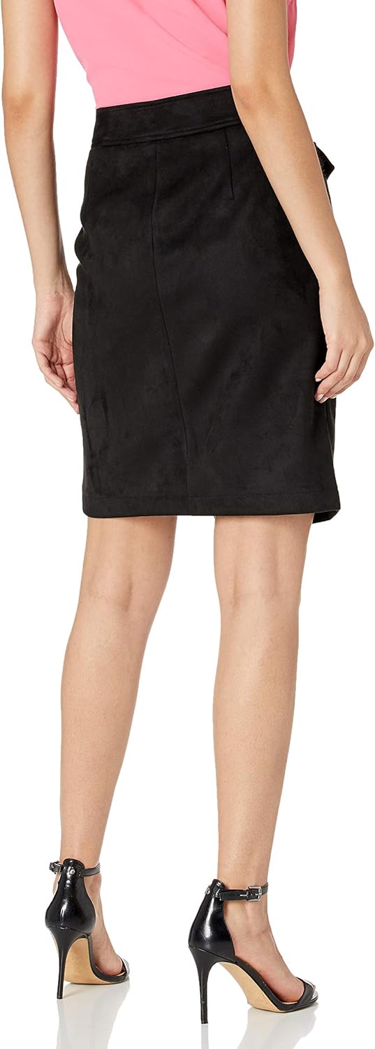 Anne Klein Women's Scuba Suede Split Front Skirt