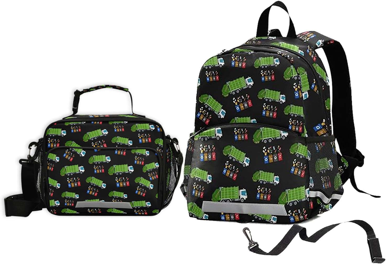 Garbage Truck Trash Recycling Kid's Toddler Backpack and lunch box set