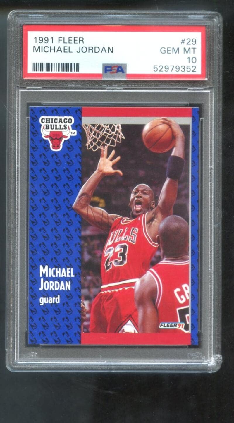 1991-92 Fleer #29 Michael Jordan PSA 10 Graded Basketball Card NBA Chicago Bulls 1991 1992 91 92 GEM MT MINT