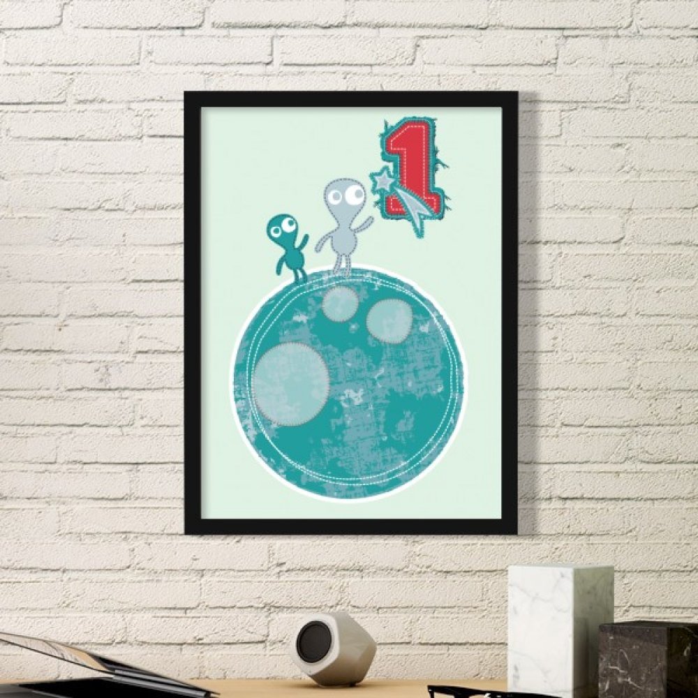 Cadre photo noir univers et alien DIYthinker pour sticker mural salon