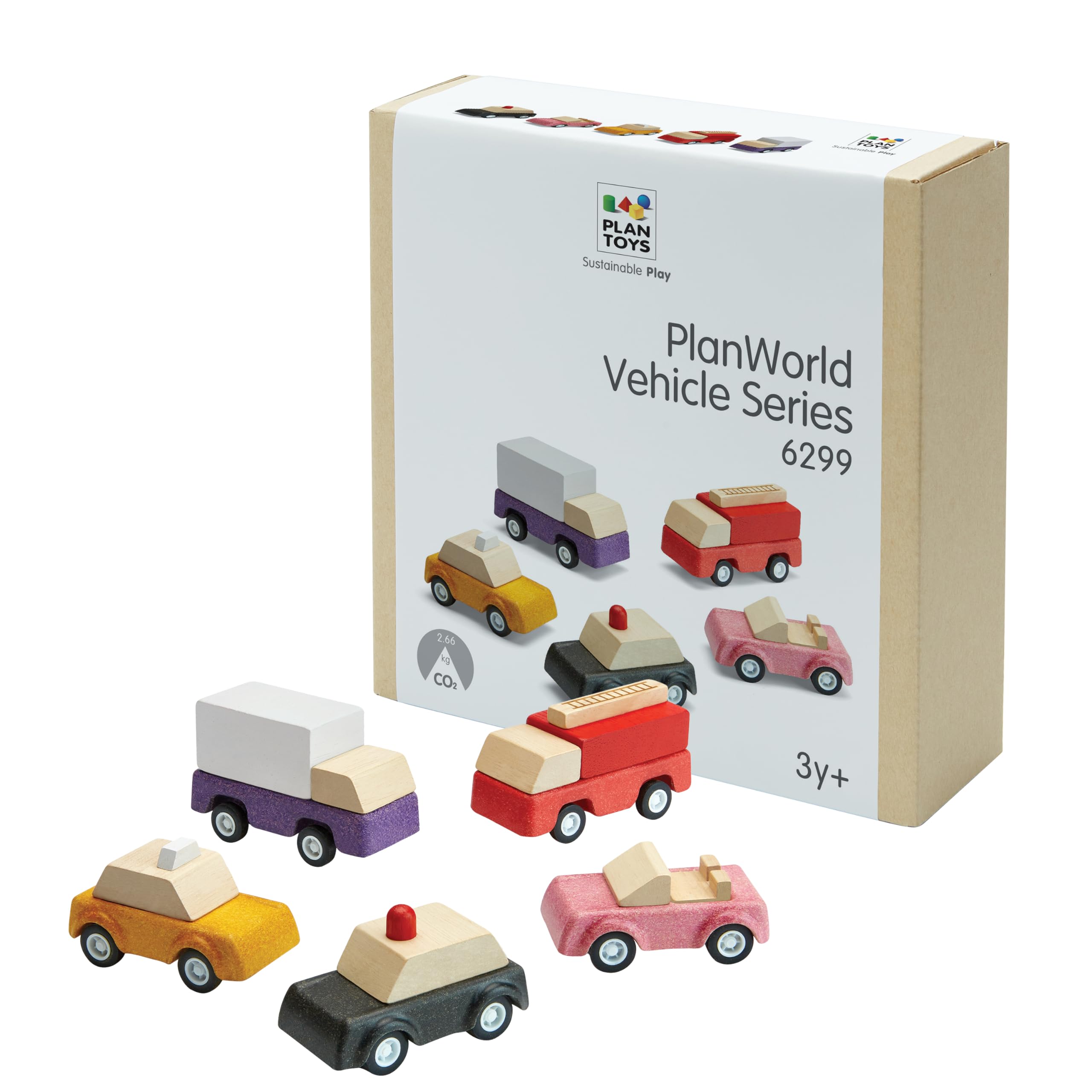 Amazon.com: PlanToys® Vehicle Set Wooden Montessori Play Set