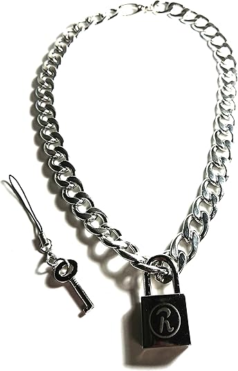 Amazon 13b H2911 Shout Rue シド R 南京錠 ステンレス 喜平 チェーン ネックレス 鍵ストラップ付き ペンダント シルバー 銀 キヘイ パンク Punk Bタイプ 13mm幅 ネックレス 通販