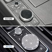Vista 4 de 2 piezas de accesorios brillantes multimedia pomos de volumen calcomanías de diamantes de imitación compatibles con Cadillac 2023 2022 2021 2020