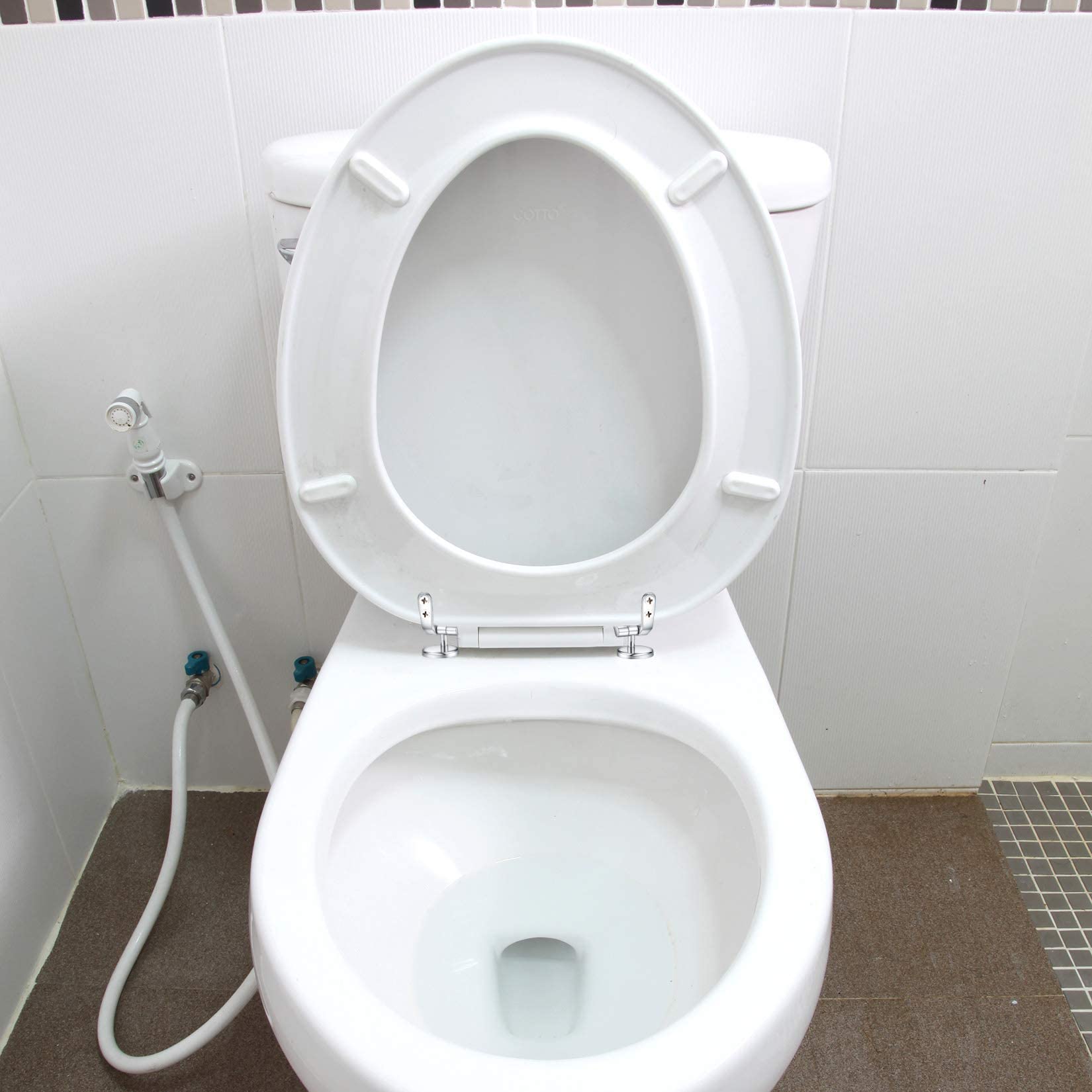 Xiaomoyu Cerniere - Coppia Cerniere di Ricambio del Sedile WC per WC Raccord in Resina di Legno, 2 Pezzi