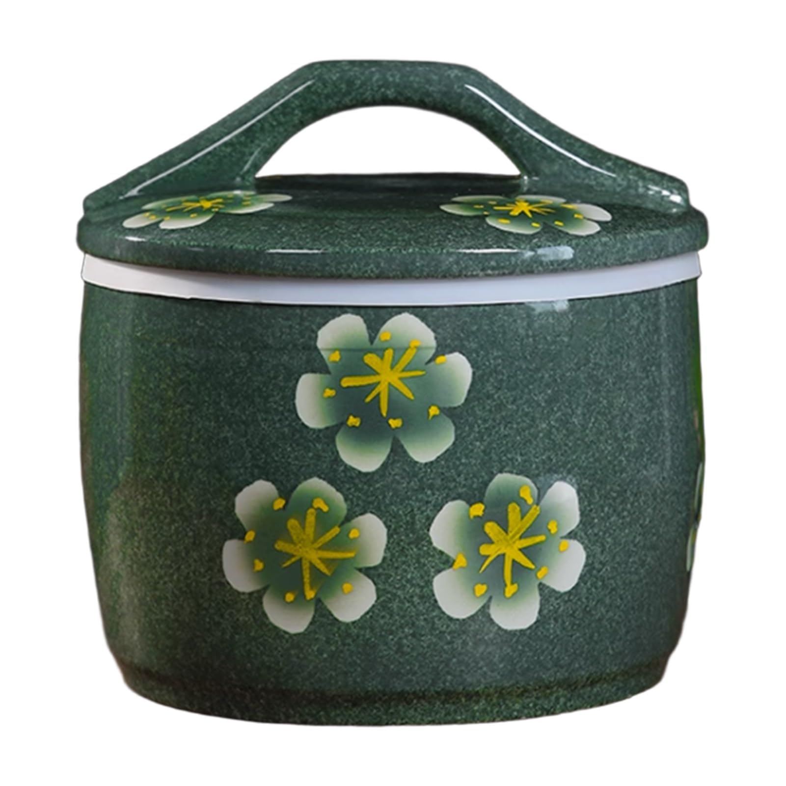 YVYKFZD Tanque de Arroz de Cerámica, Botes Cocina Almacenaje con Tapa, clásico Caja de Almacenamiento de Arroz de Cerámica, Chinos Recipientes para Alimentos, para harina, nueces, té(5KG)