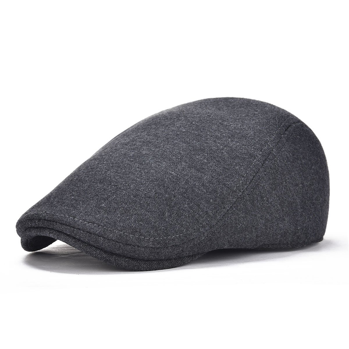 BOTVELA Men's Cotton Flat Ivy Gatsby Newsboy Driving Hat Cap (Dark Grey)
