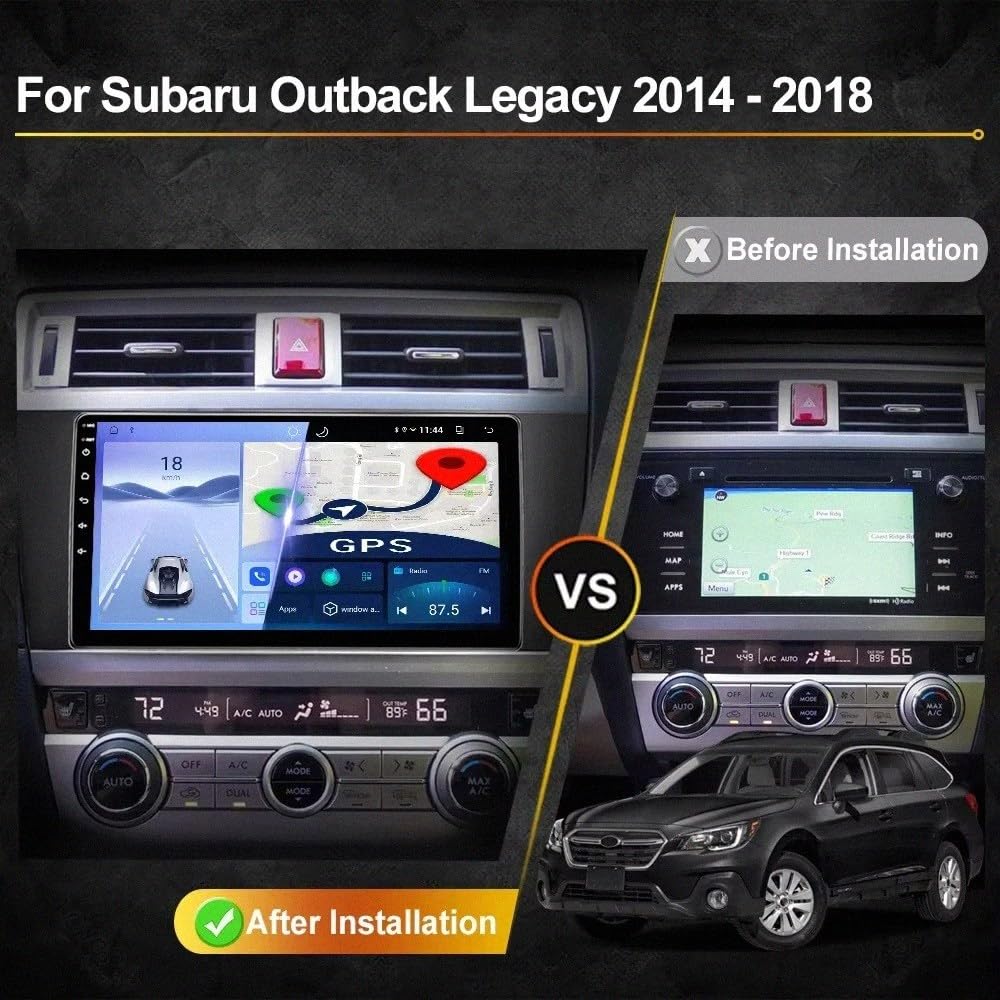 Radio Macchina Touch Screen per Subaru Legacy Outback 2015-2018 Wireless Carplay Android Auto Stereo Auto Bluetooth Ips con Pantalla Táctil con Gps, 4 Nucleo 2G+32G