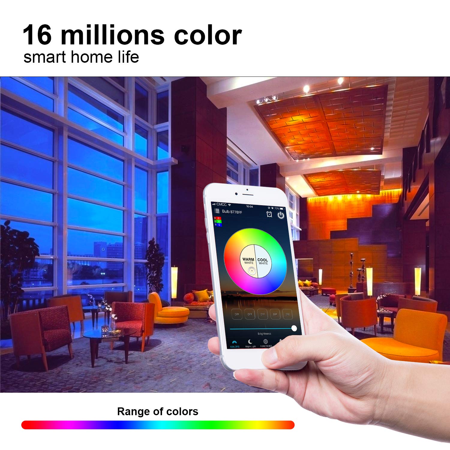 4 pièces Ampoule Connectée LED WiFi Intelligente Dimmable, E27 Smart Ampoule compatible avec Alexa et Google Home, Ampoule RGB Dimmable Colorée, Ampoule d'Ambiance - Blanc chaud blanc froid (11W)