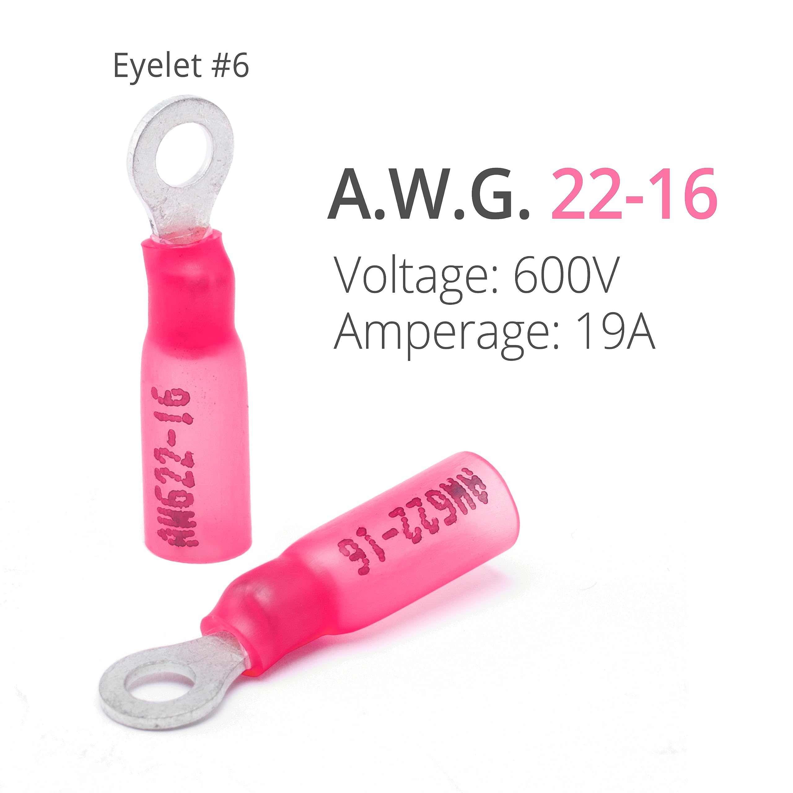 Wirefy 150 Piezas de Terminales Redondos M3,5 - Kit de Conectores Termorretráctiles para Automoción - 0,5-1,5 mm²