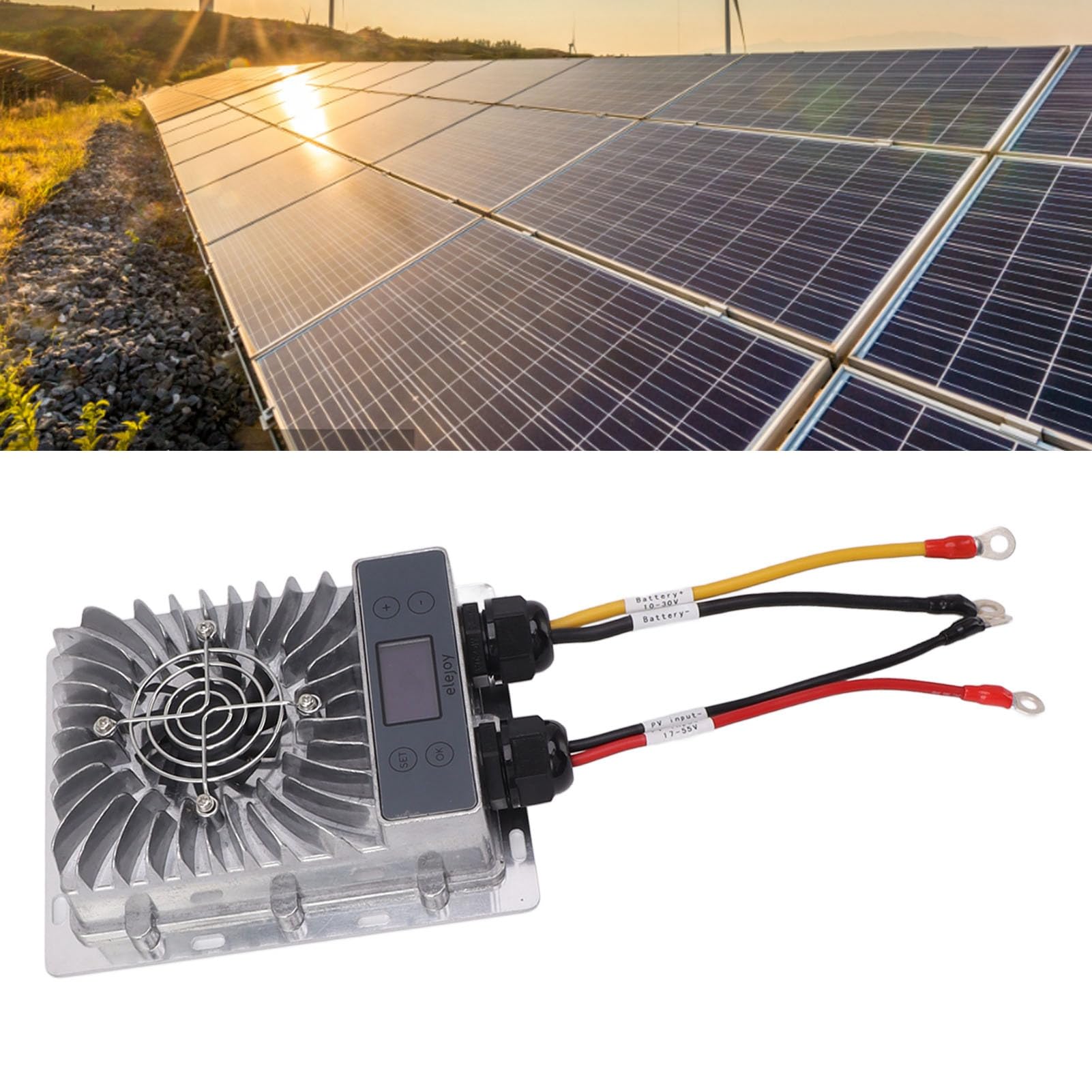 Regulator ładowania słonecznego MPPT 600 W 10-30 V regulowany regulator panelu słonecznego z wyświetlaczem LCD