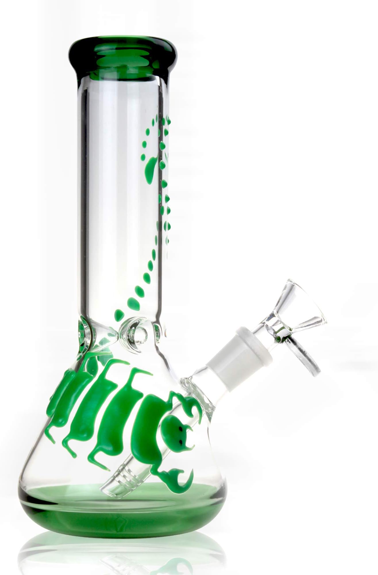 GOOLUS Luminous Glass Bong Handmade Glass High 8in Joints 14.5mm Recycler Green