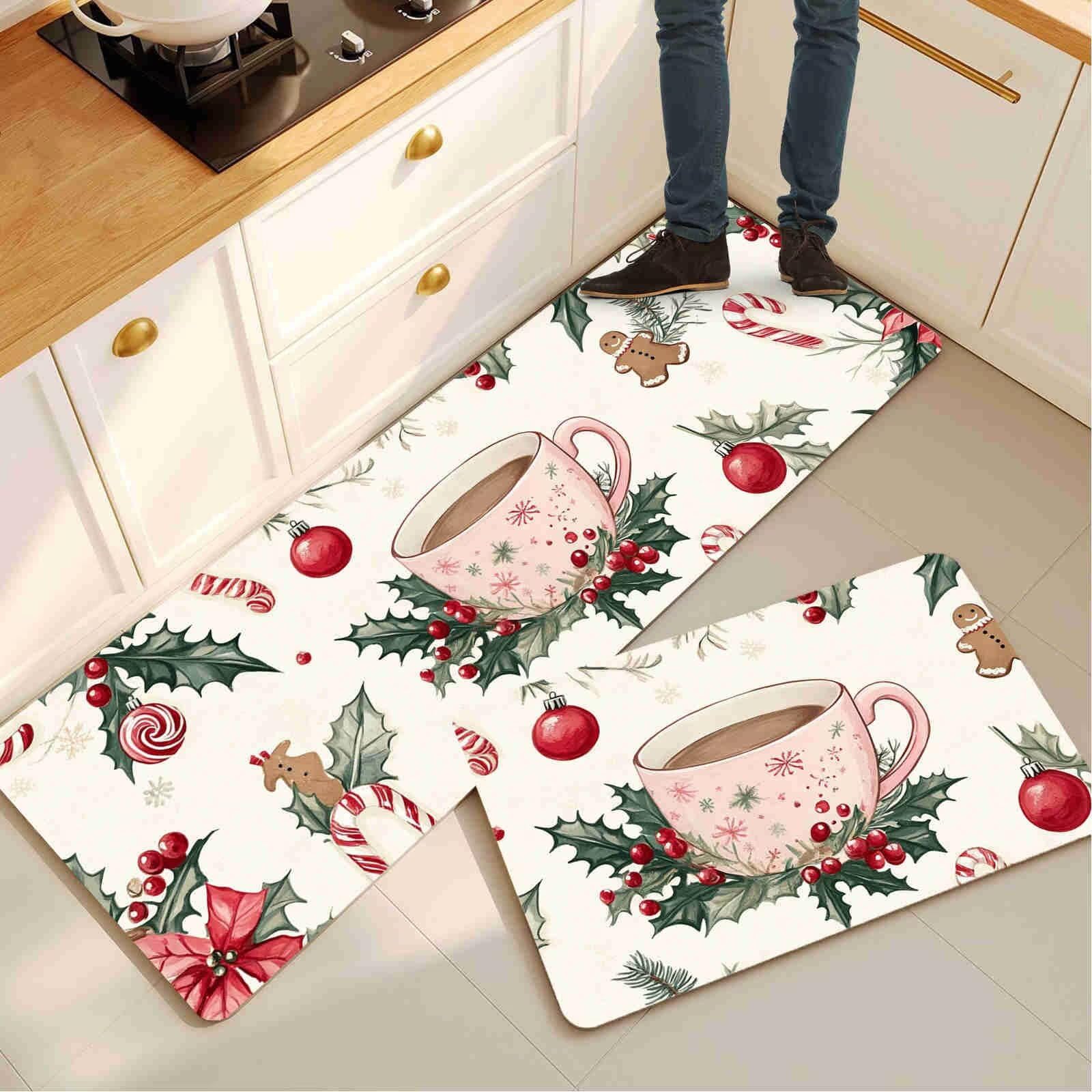Alfombras de cocina secado rápido de dos piezas con base segura para evitar humedades