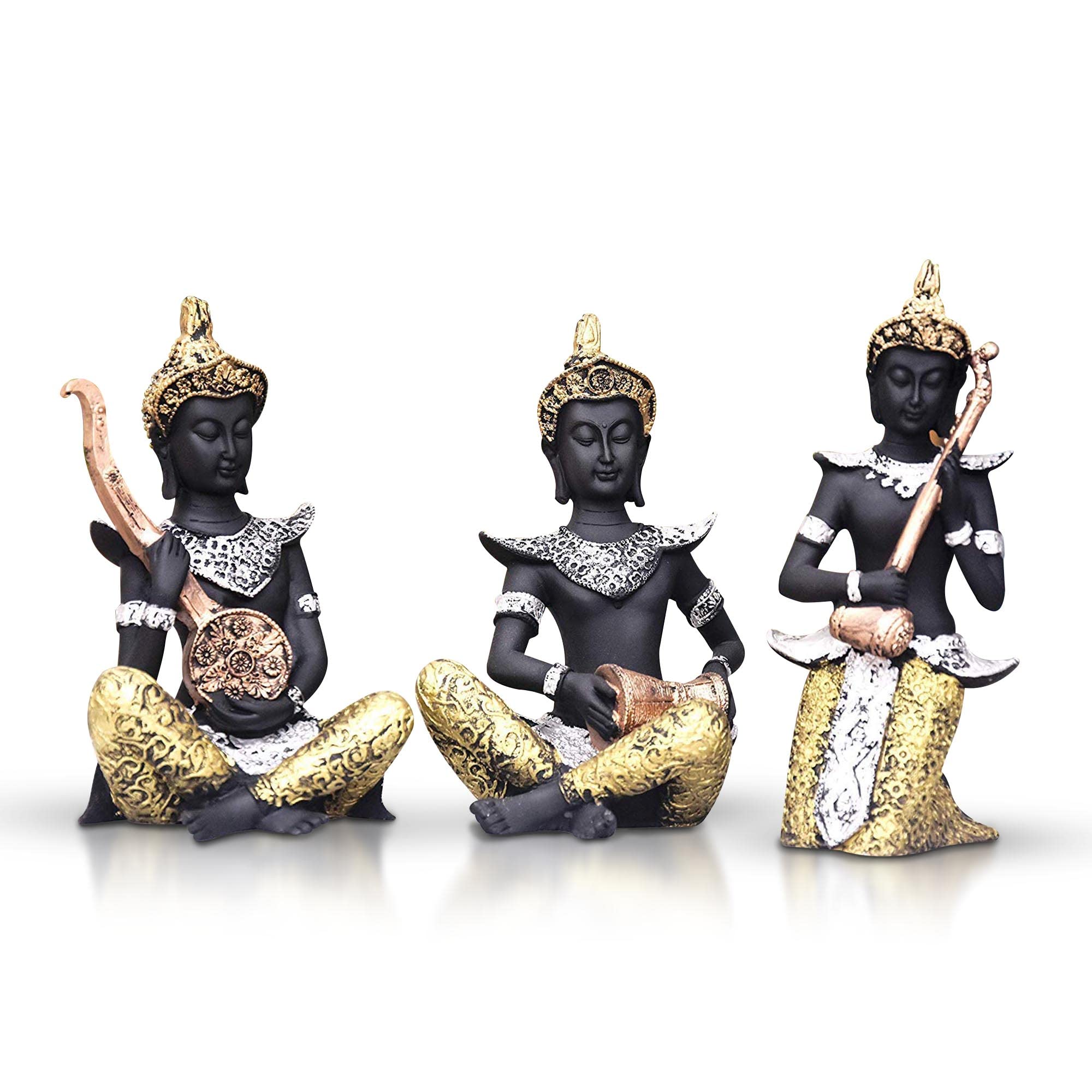 Mariner's Creation Buddha Statues for Living Room,Buddha showpiece Playing Musical Instruments,Buddha Idol for Home décor House Warming Gift size-12.5X10X22cm