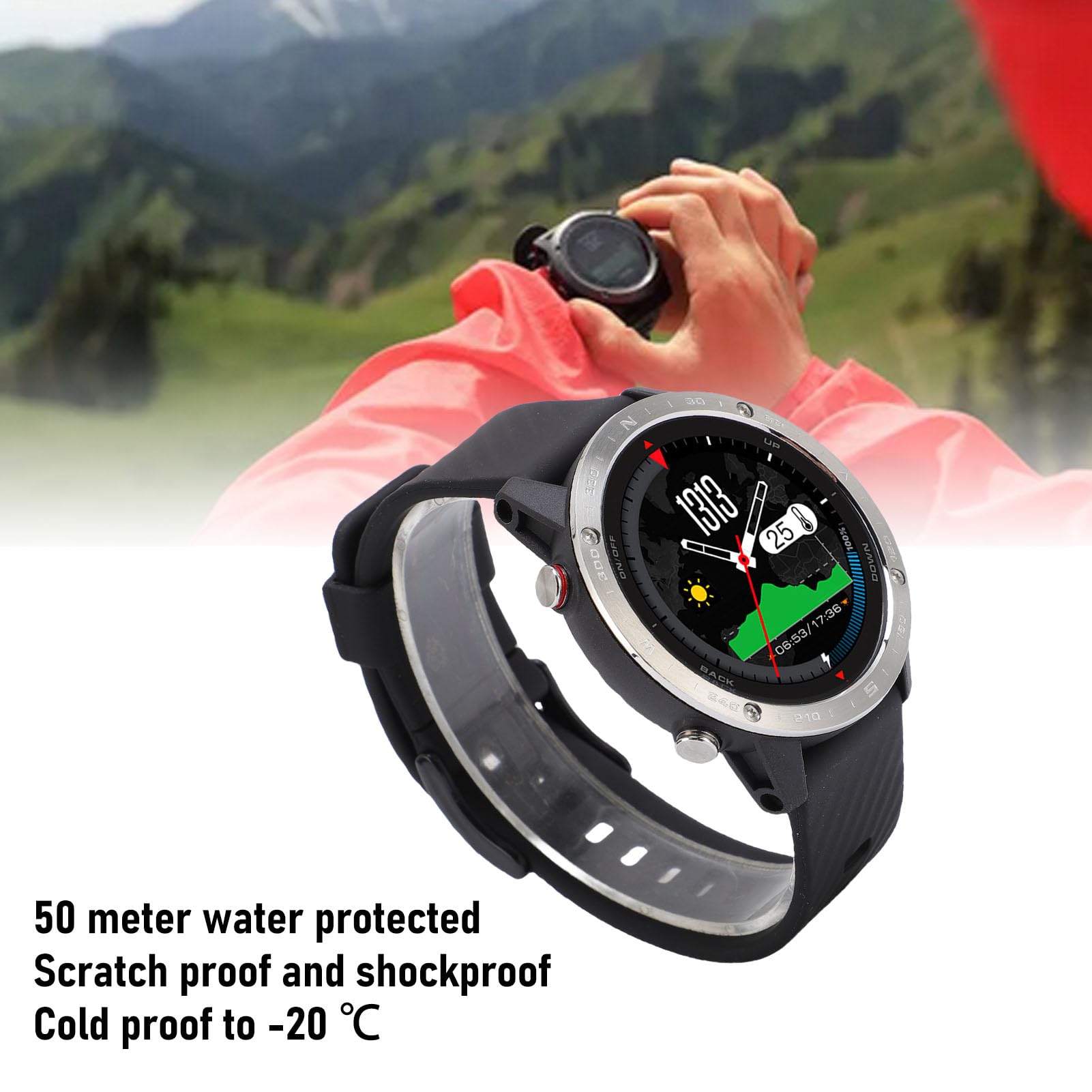 YUYTE Orologio Rotondo con Display da 3,3 Cm 50m Impermeabile per Nuoto e