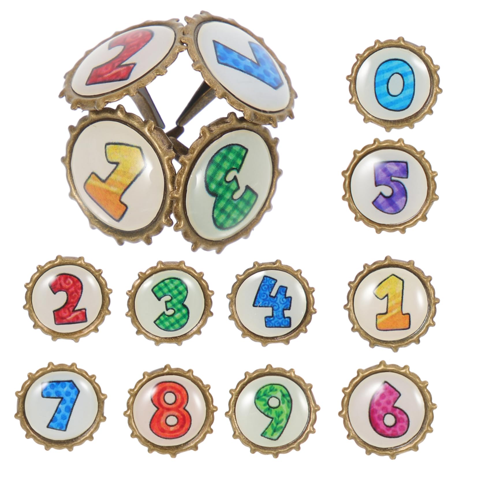 Angoily Alloy Material 100pcs Two-Leg Brads Decorative Brads for Paper Crafts DIY