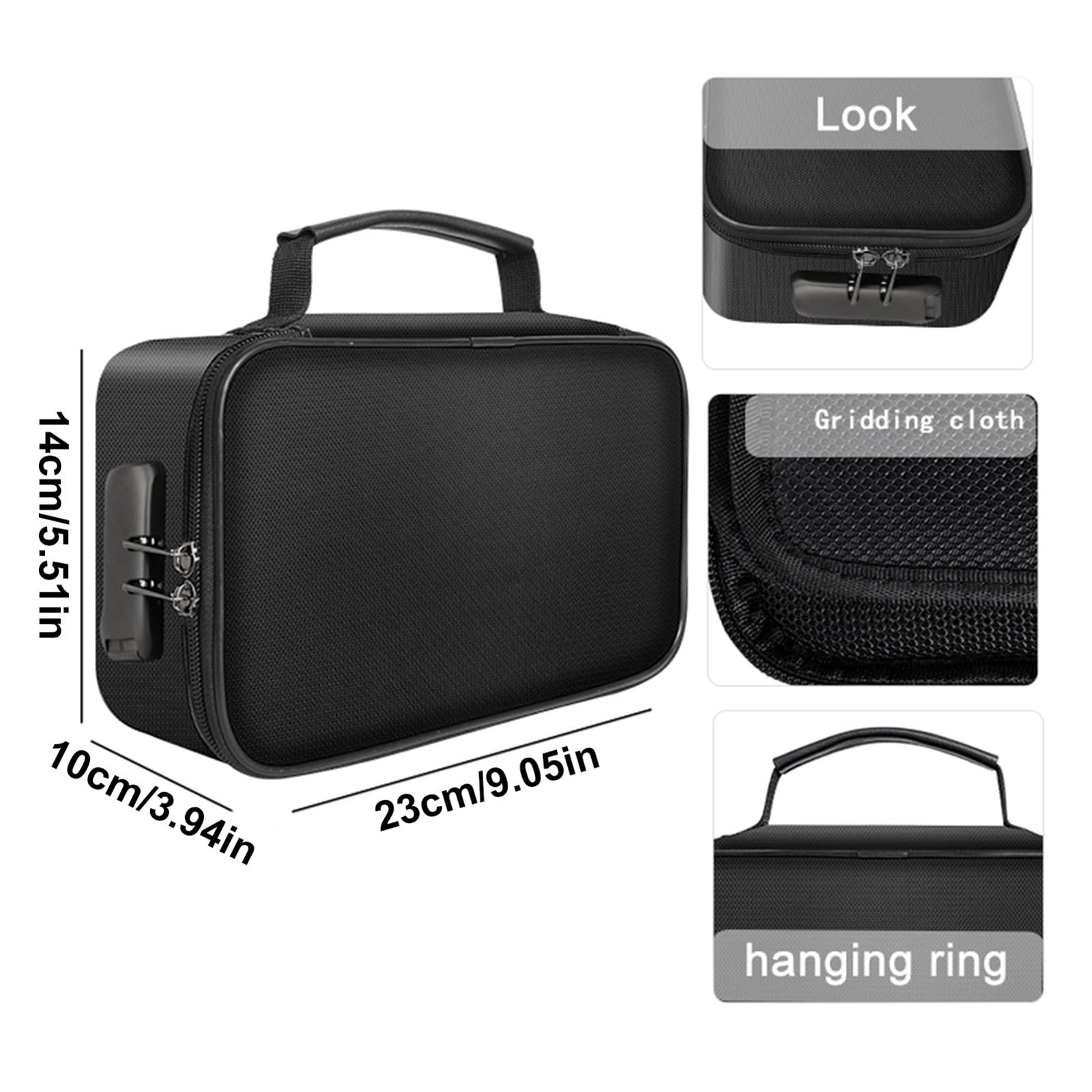 Bolsa de archivos con cerradura, bolsa documentos impermeable 3 capas, almacenamiento viaje portátil for Para Documentos