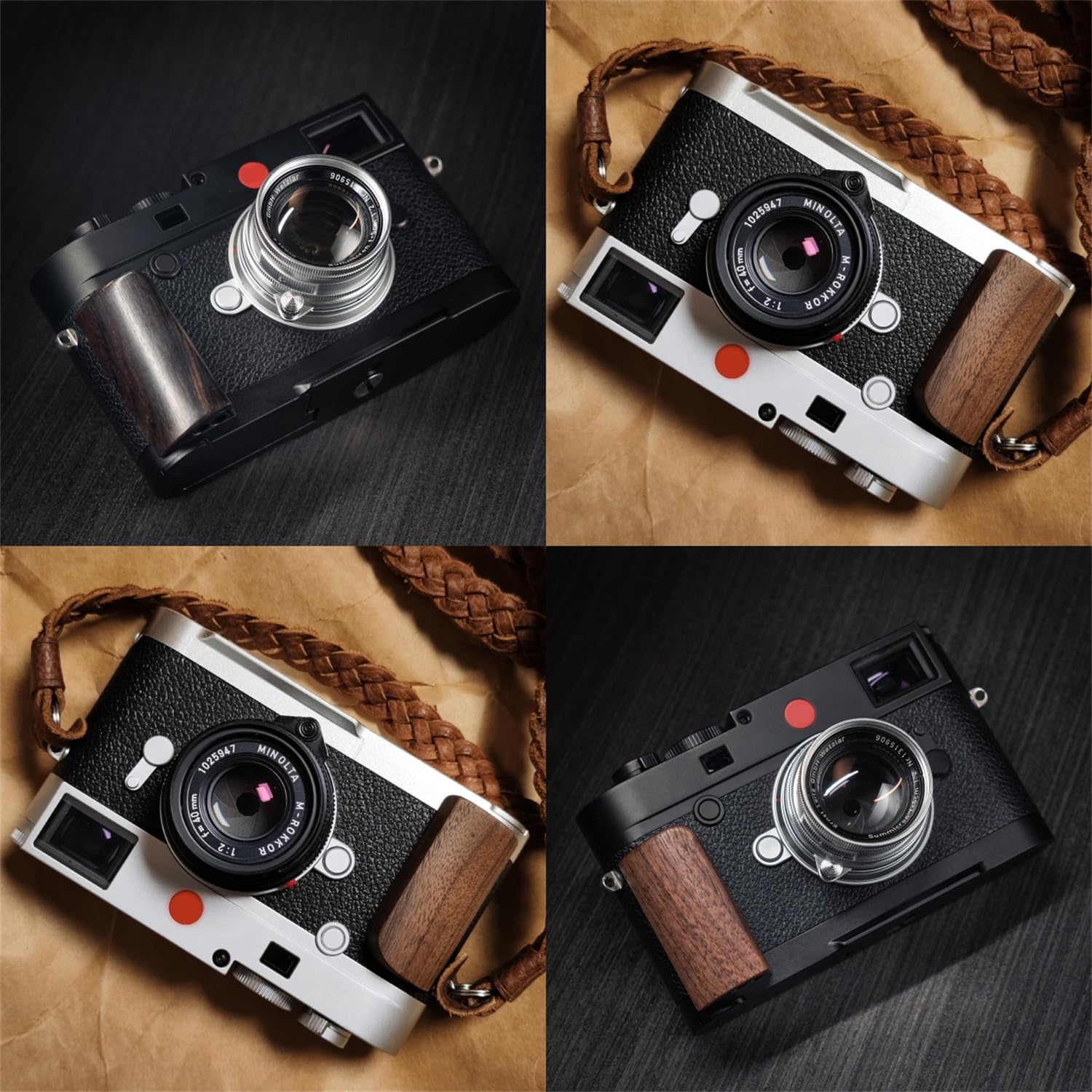 カメラ LEICA ライカ M10用 ハンドグリップ ブラックウッド