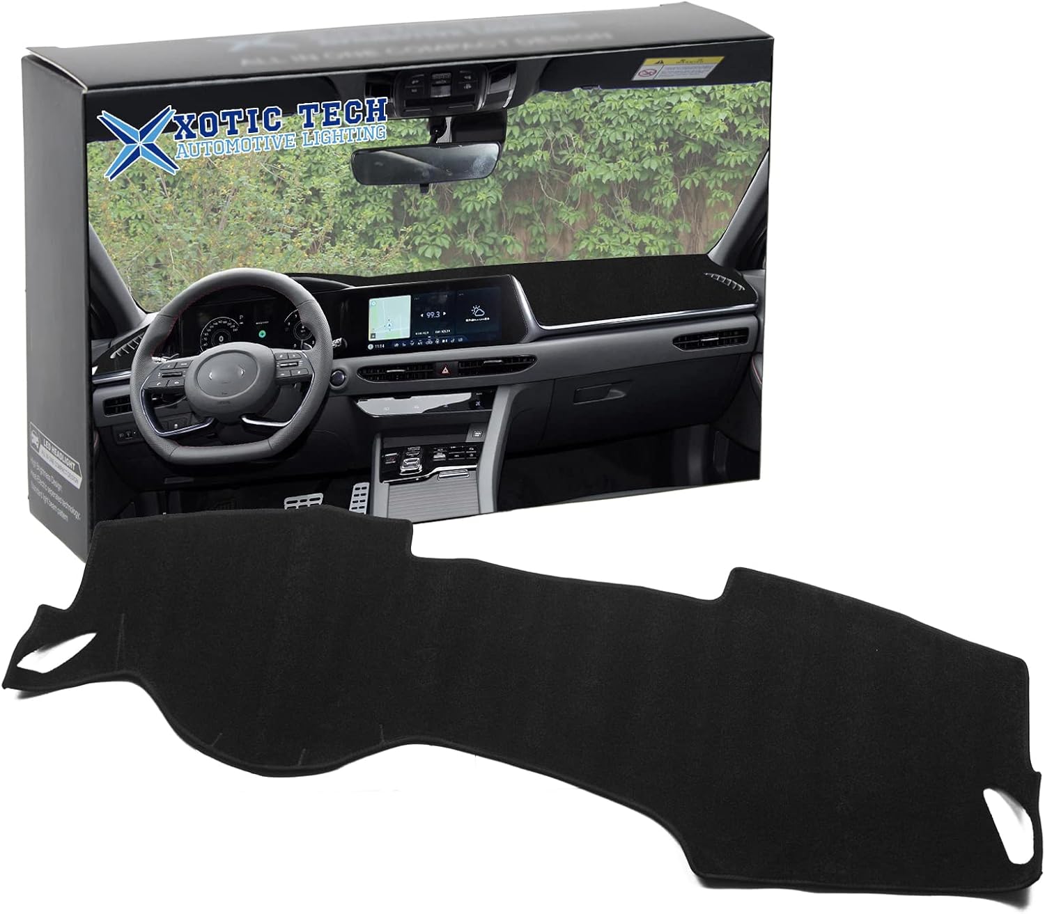 x xotic tech Center Console Dashboard Mat Pre-Cut Non-Slip Sunshield Sun Glare Protector Dash Carpet Pad Black Cover Compatible with Hyundai Sonata 2020-2023(Without Hud)