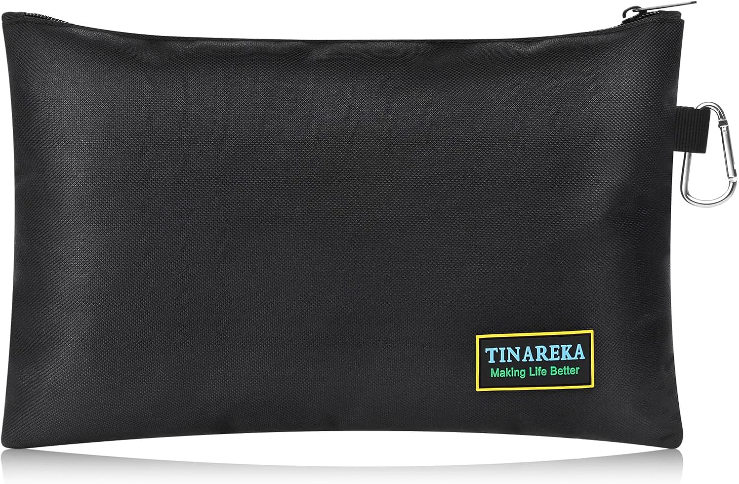 TINAREKASmall Tool Pouch Bag with Zipper - Canvas Tool Organizer for Men, 8-Pocket Waterproof Storage Case, Heavy-Duty Zippered Pouch for Electricians, DIY & Home Repair Tools Black (7.9 x 11.8 Inch)