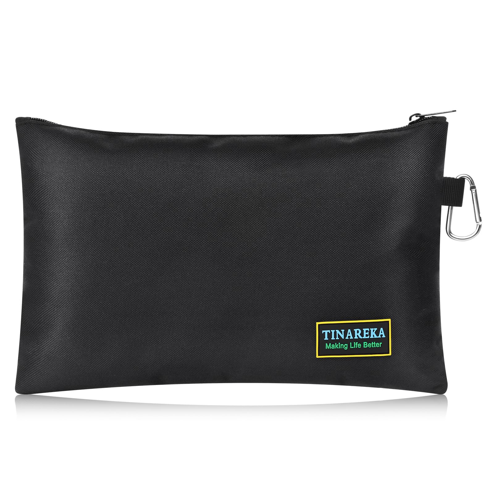 TINAREKASmall Tool Pouch Bag with Zipper - Canvas Tool Organizer for Men 8-Pocket Waterproof Storage Case Heavy-Duty Zippered