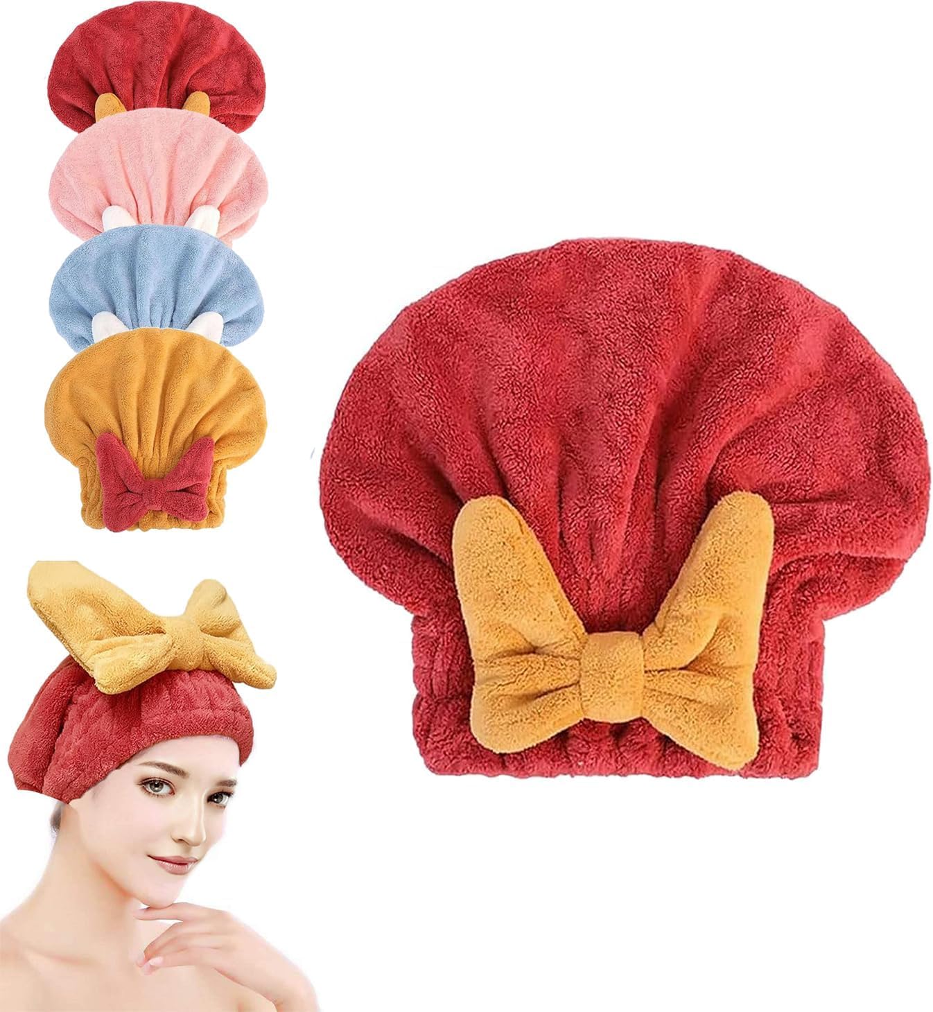 Microfiber Hair Drying Cap - Quick Dry & Absorbent -5 Microfiber Hair Drying Cap - Quick Dry & Absorbent -5