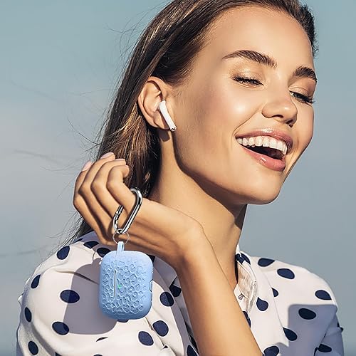 Vista 99 de Funda para Airpods de 2ª y 1ª, silicona suave, leopardo, compatible con Apple AirPods de 2ª/1ª generación de carga con llavero, a prueba de golpes