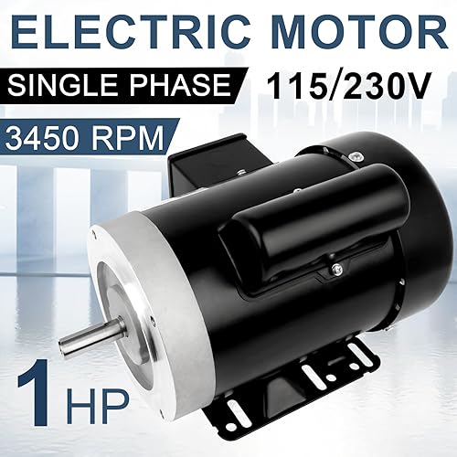 Miniatura 4 de 1 HP Motor eléctrico de uso general monofásico Motor 3450 RPM 115230V 11.25.6A 56C Marco TEFC CWCCW