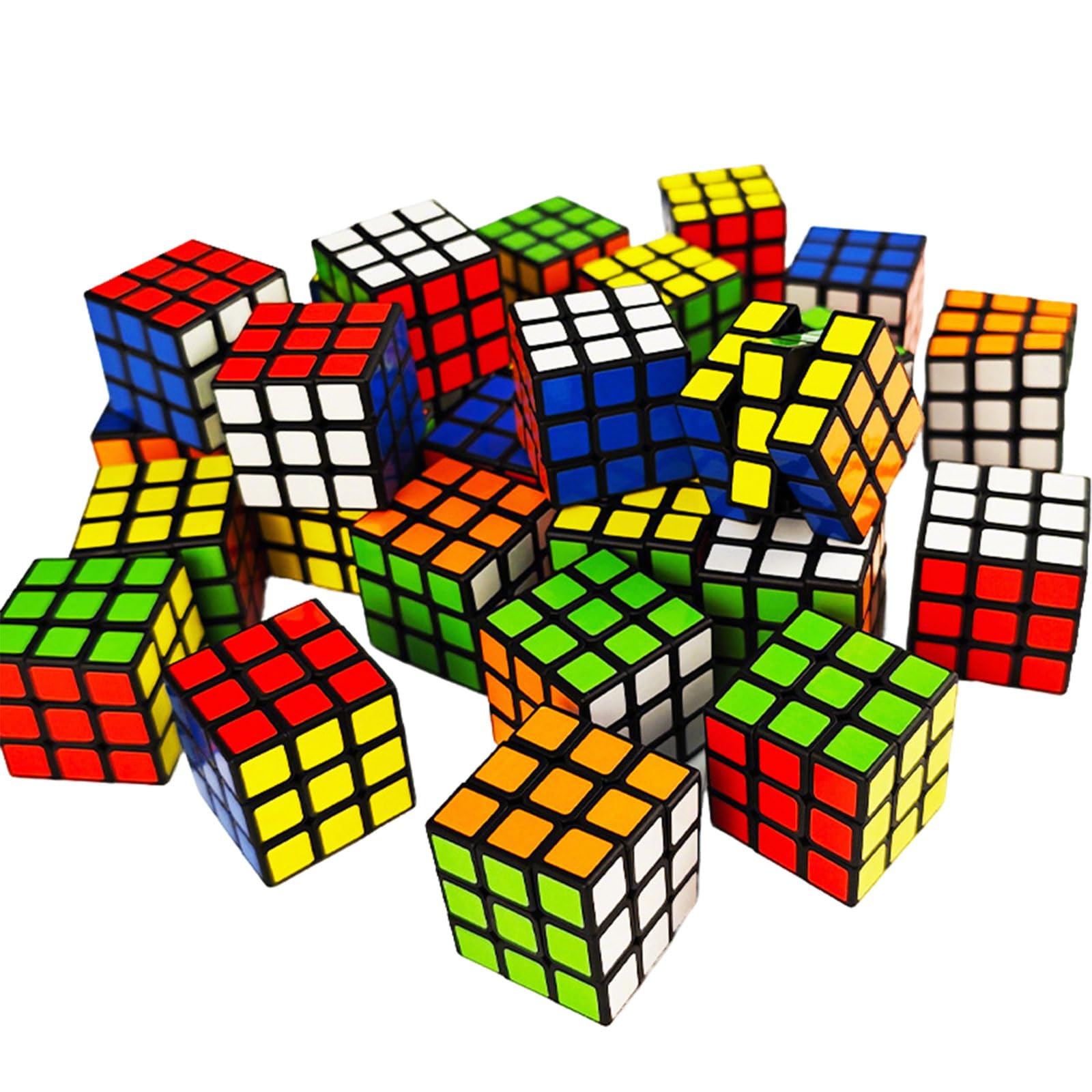 Set Di 18 Mini Cubi Magici 3x3x3 Cm Colorati Rispettosi Dell’Ambiente Ideali per Compleanni Natale Giochi Intelligenti