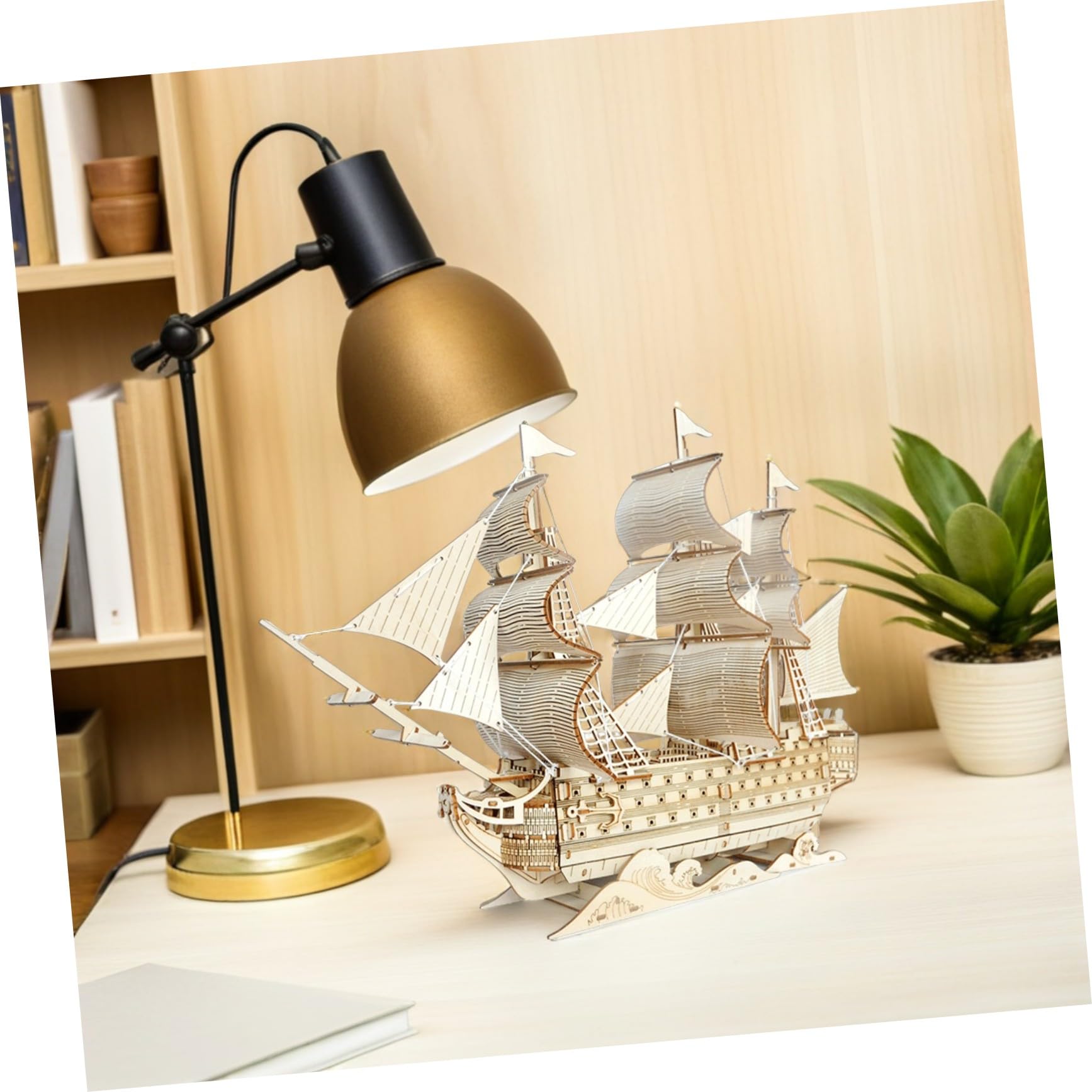 Gogogmee Kit Modellismo Navale Legno Puzzle di Barca Vela per Adulti Kit di Modellismo da Costruire Veliero in Legno Ornamento da Tavolo Decorazioni Nautiche