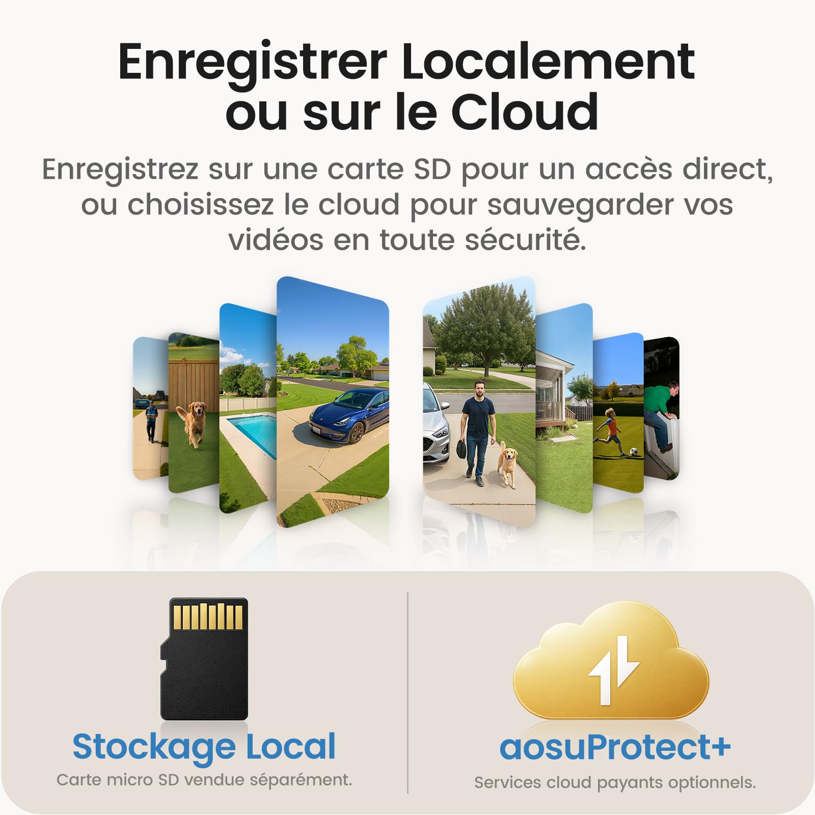 aosu 2K 3MP Camera Solaire Extérieur WiFi Surveillance 360° PTZ Suivi Automatique Vision Nocturne Alarme Audio Bidirectionnel