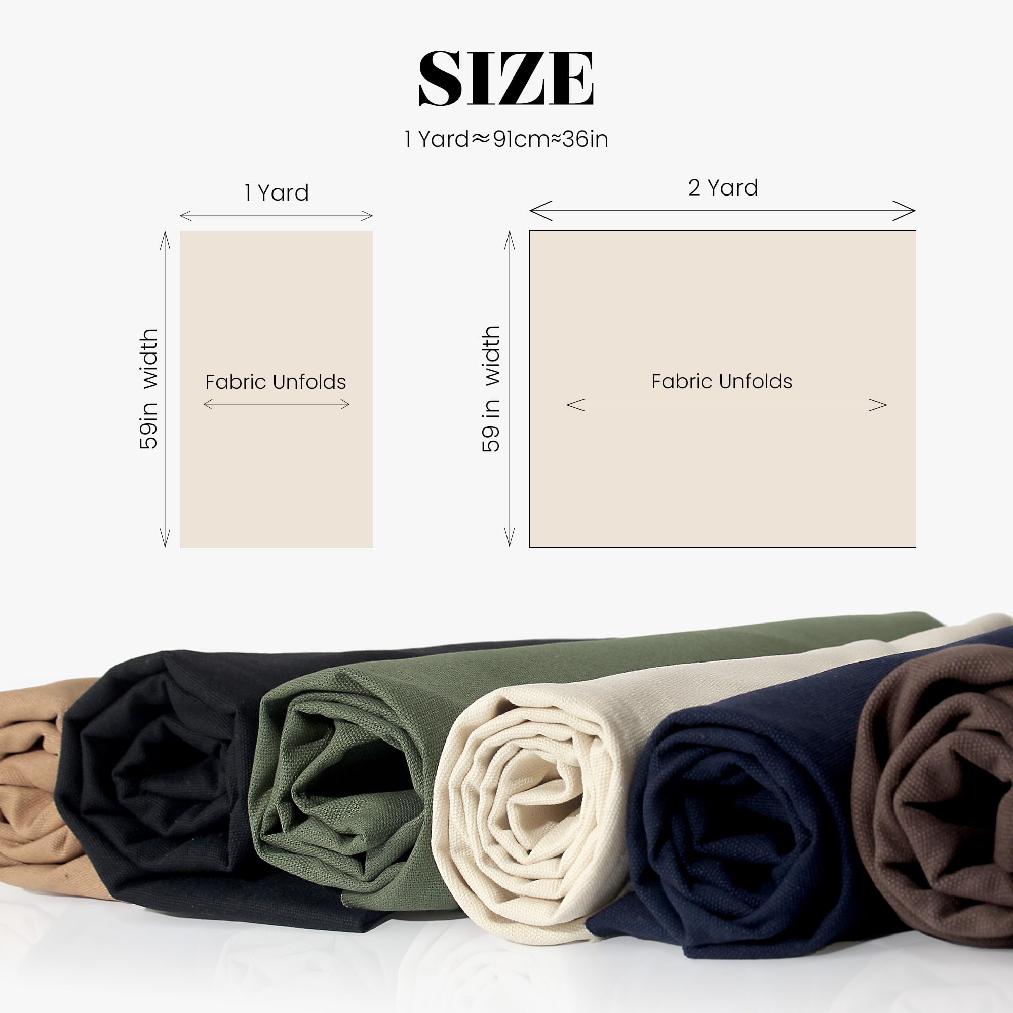 Widarms 100% Cotton Canvas Fabric by The Yard, 59" 12oz Natural Duck Canvas Fabric for Crafts, Handmade Home Decor, Sewing DIY Cloth, Embroidery (Brown, Cut by The Yard) - 4