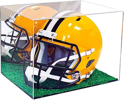 Miniatura 111 de vitrina de acrílico tamaño real casco fútbol americano.
