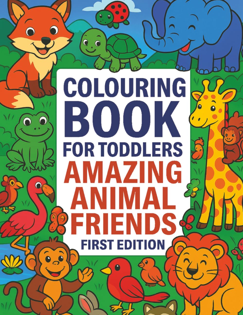 Colouring Book for Toddlers: Amazing Animal Friends First Edition: A Fun & Playful Animal Coloring Adventure with 50 Adorable Animals for Toddlers to Explore