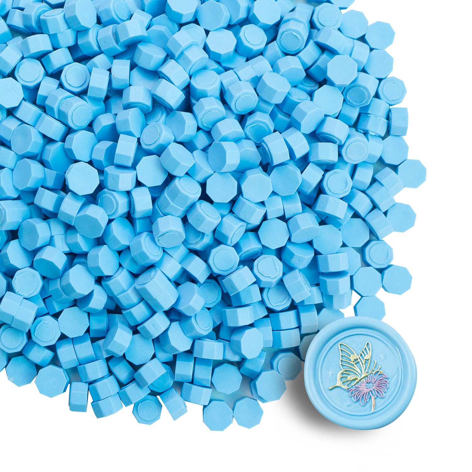 Tomgenrine Premium Wax Seal Beads - 520 Blue Sealing Pellets for Letters Greeting Cards, Wine Bottles & Crafts