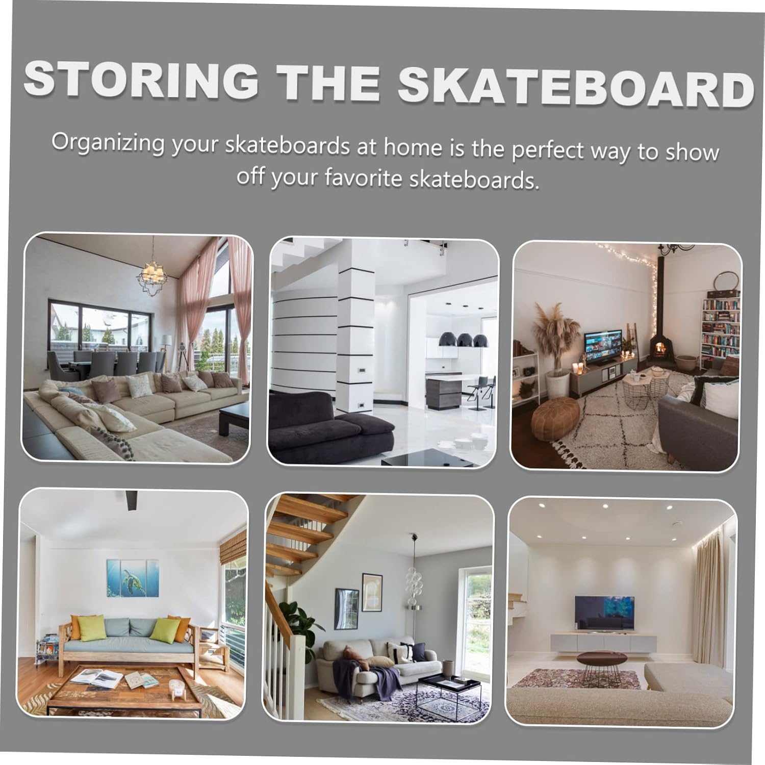 KICHOUSE Acrylic Skateboard Hanger Wall-mounted Storage Shelf Display Rack for Home Office
