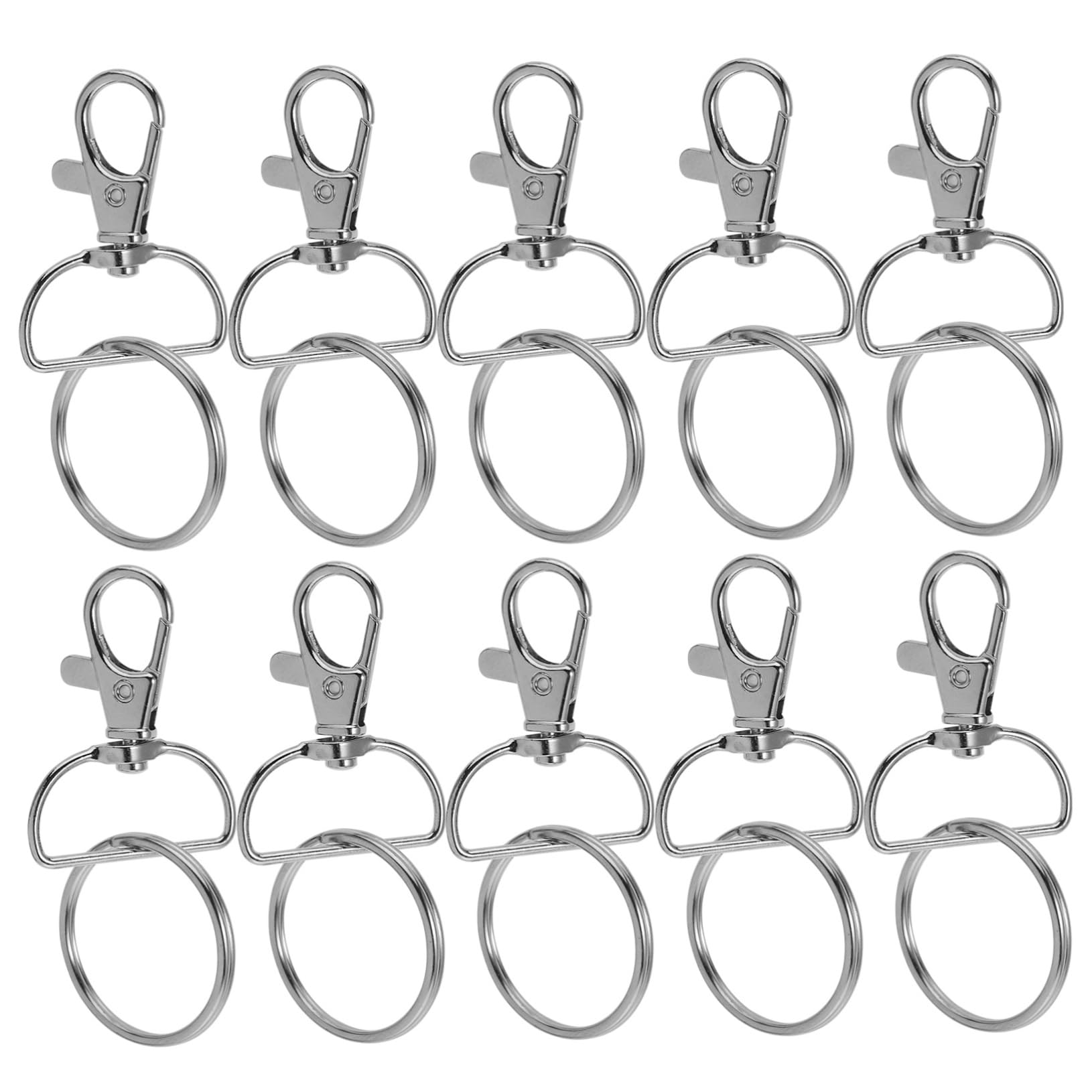 Mousqueton pivotant TEHAUX en lot de 50 pour attacher vos clés et sécuriser vos sacs à dos