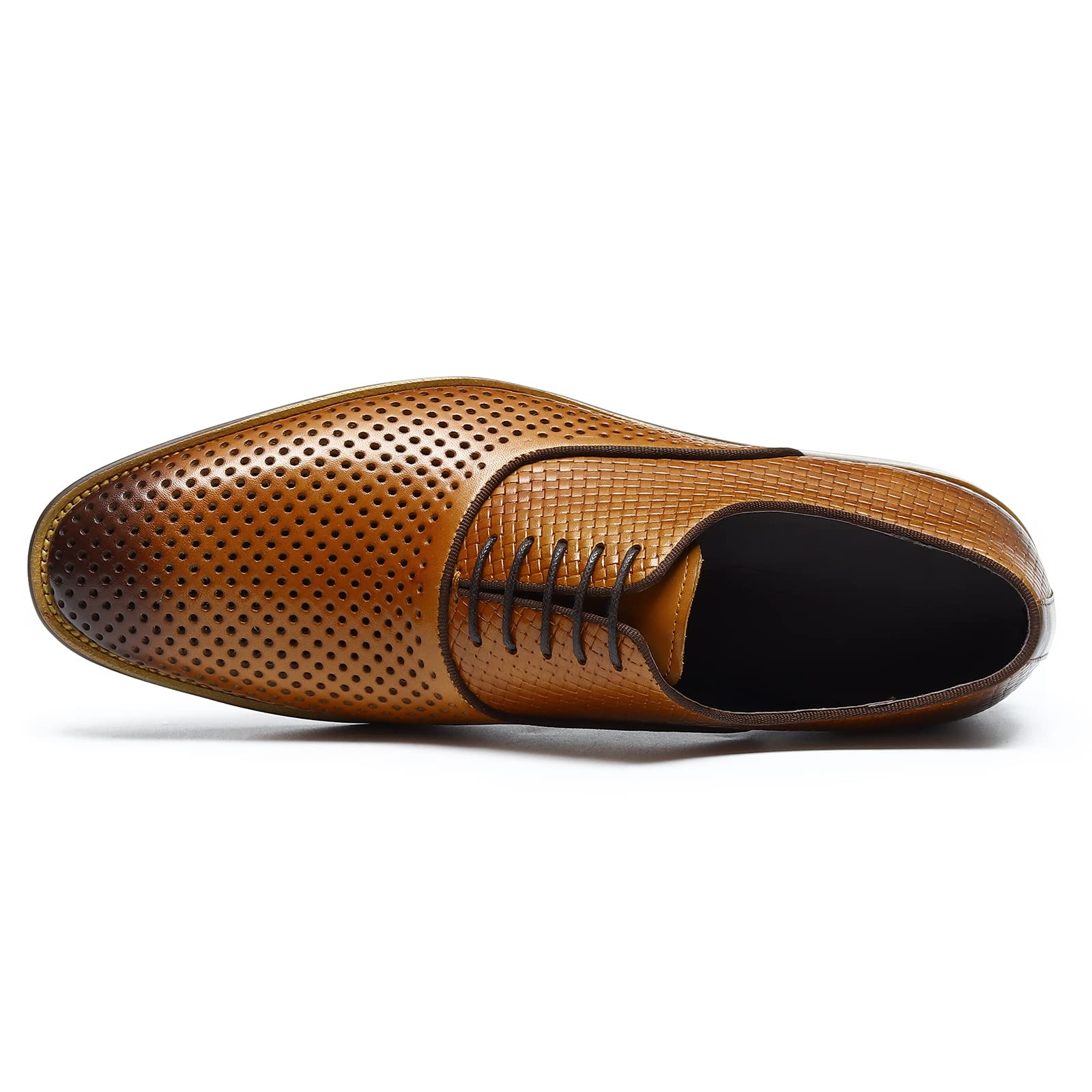 Oxfords Traspiranti Vuote da Uomo Scarpe in Pelle Casual a Rete