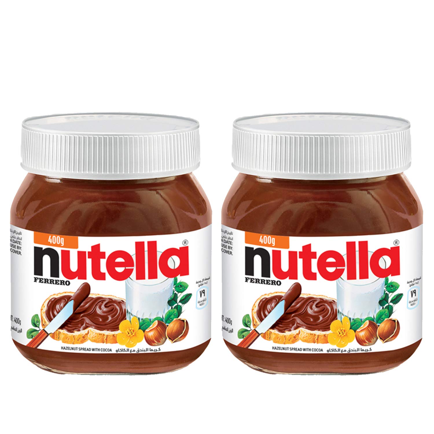 Nutella Chocolate Hazelnut Spread with Cocoa, 2 X 400 g