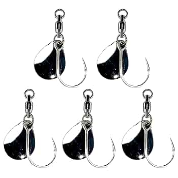 Amazon | Allgu スピンブレードフック 1/0 シルバー コロラド