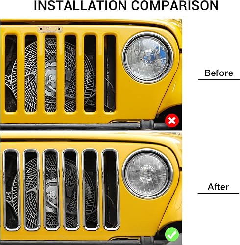 Miniatura 2 de Insertos de parrilla delantera para Jeep Wrangler TJ 1997-2006 (cromado)