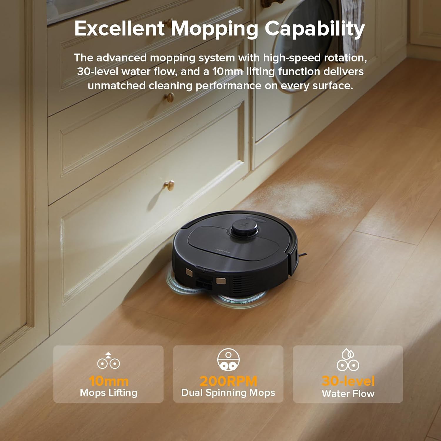 roborock QV 35A Robot Vacuum and Mop with Threshold Strip