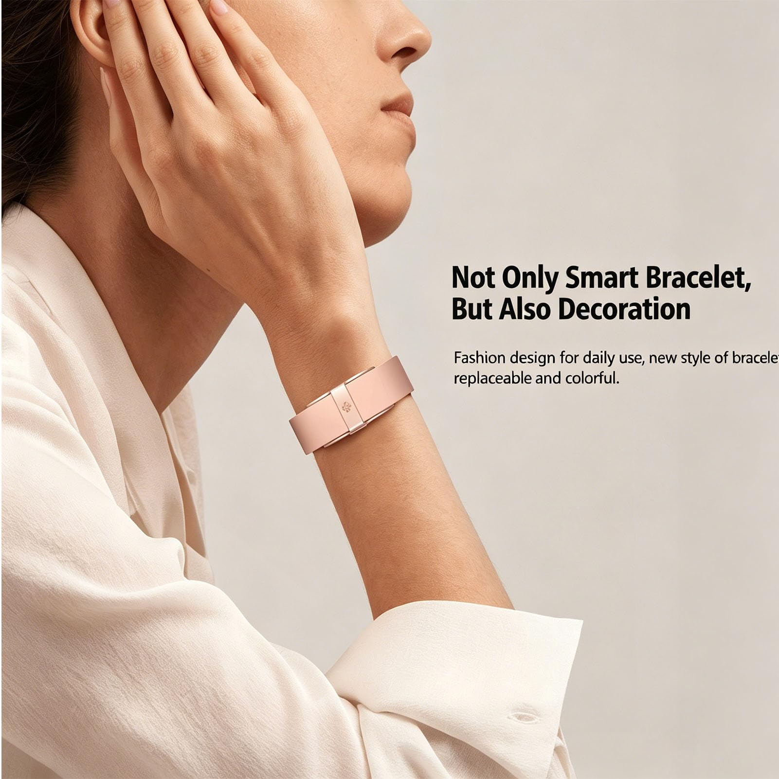 findtime Bracelet Connecté Femme Capteur de Fitness avec Modes d'exercice Long Jours Batterie IP68 Fitness Tracker d'Activité Bluetooth Sport Bracelet Suivi Sommeil
