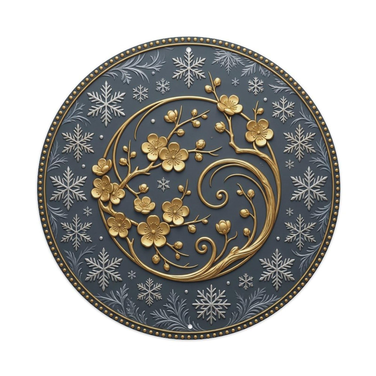 Plum Blossom Resilience Yoga Practice Balance Metal Tin Sign