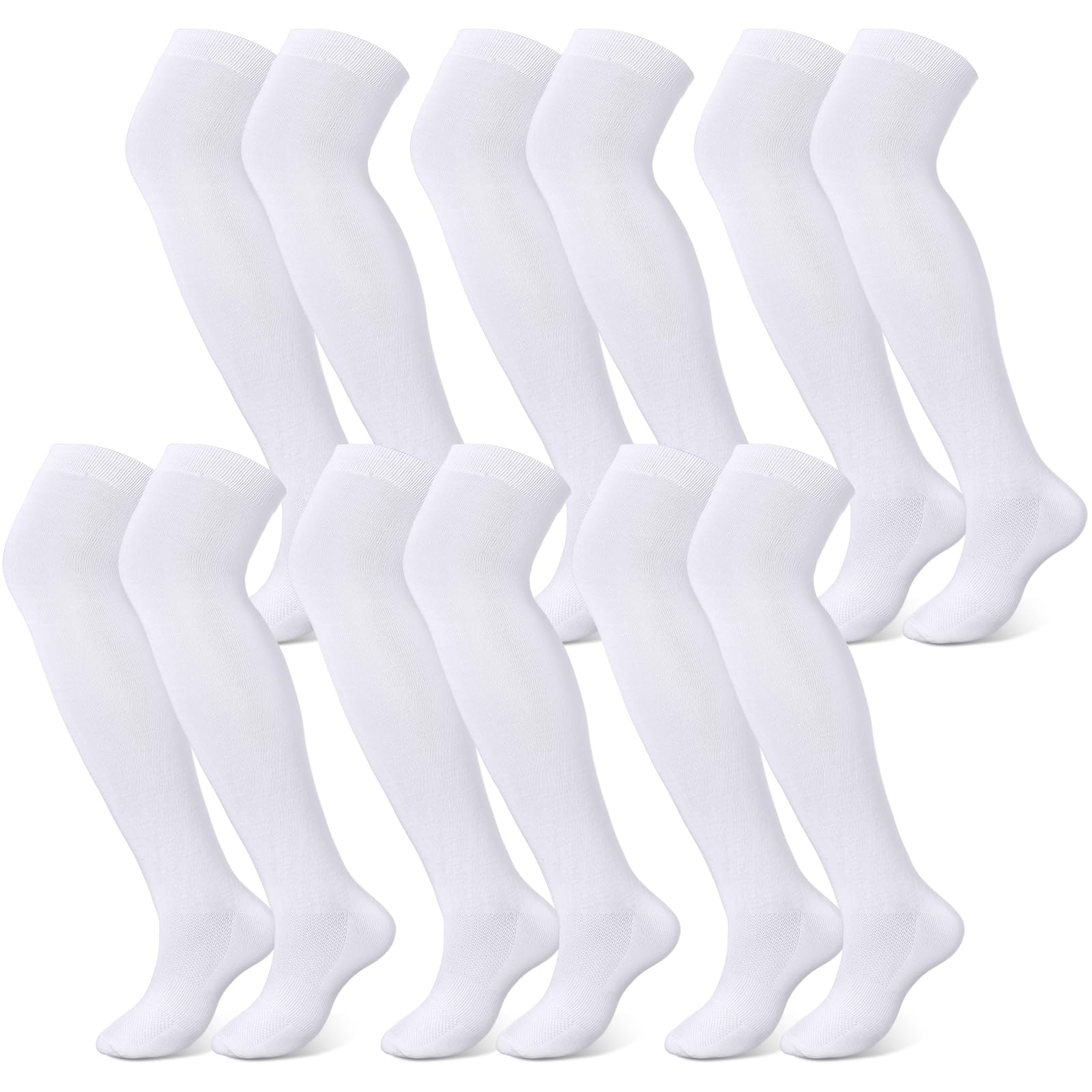 Hicarer 6 Pairs over Knee Baseball Socks Tube