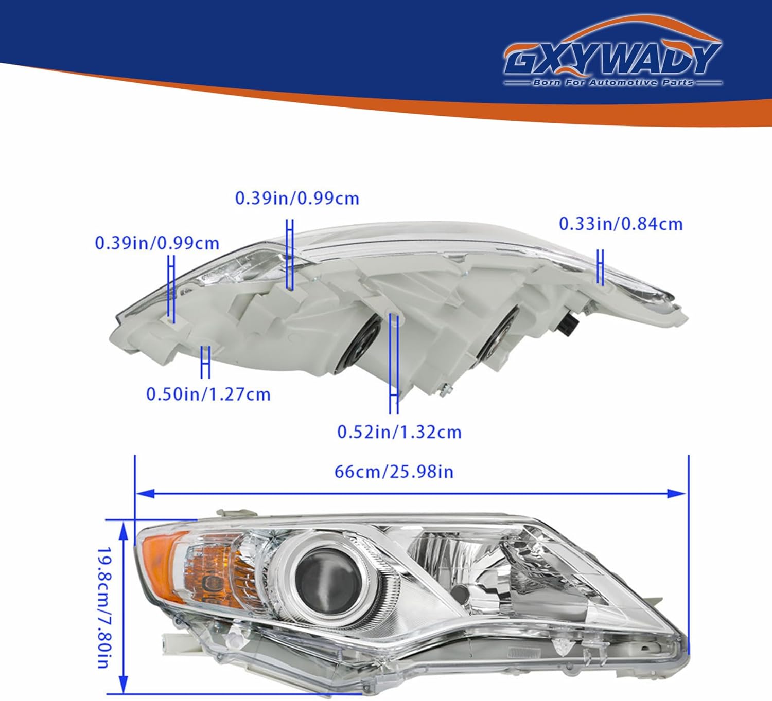 GXYWADY Headlight Headlamp Assembly Replacement for 2012 2013 2014 Camry Driver and Passenger Side 8115006470, 8111006470, 8115006800, 8111006800