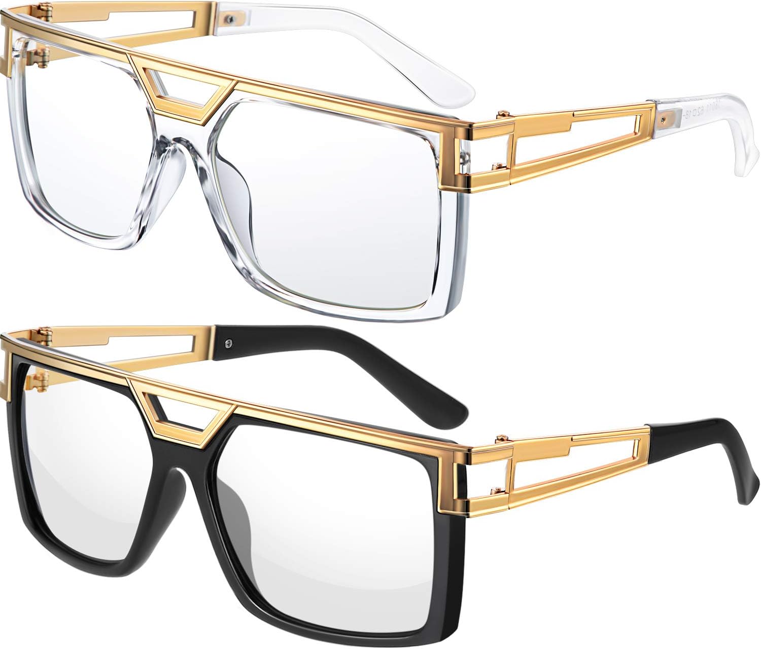 80s 90s Sunglasses Vintage Rapper DJ Hip Hop Glasses Retro Old School Glasses for Men Women