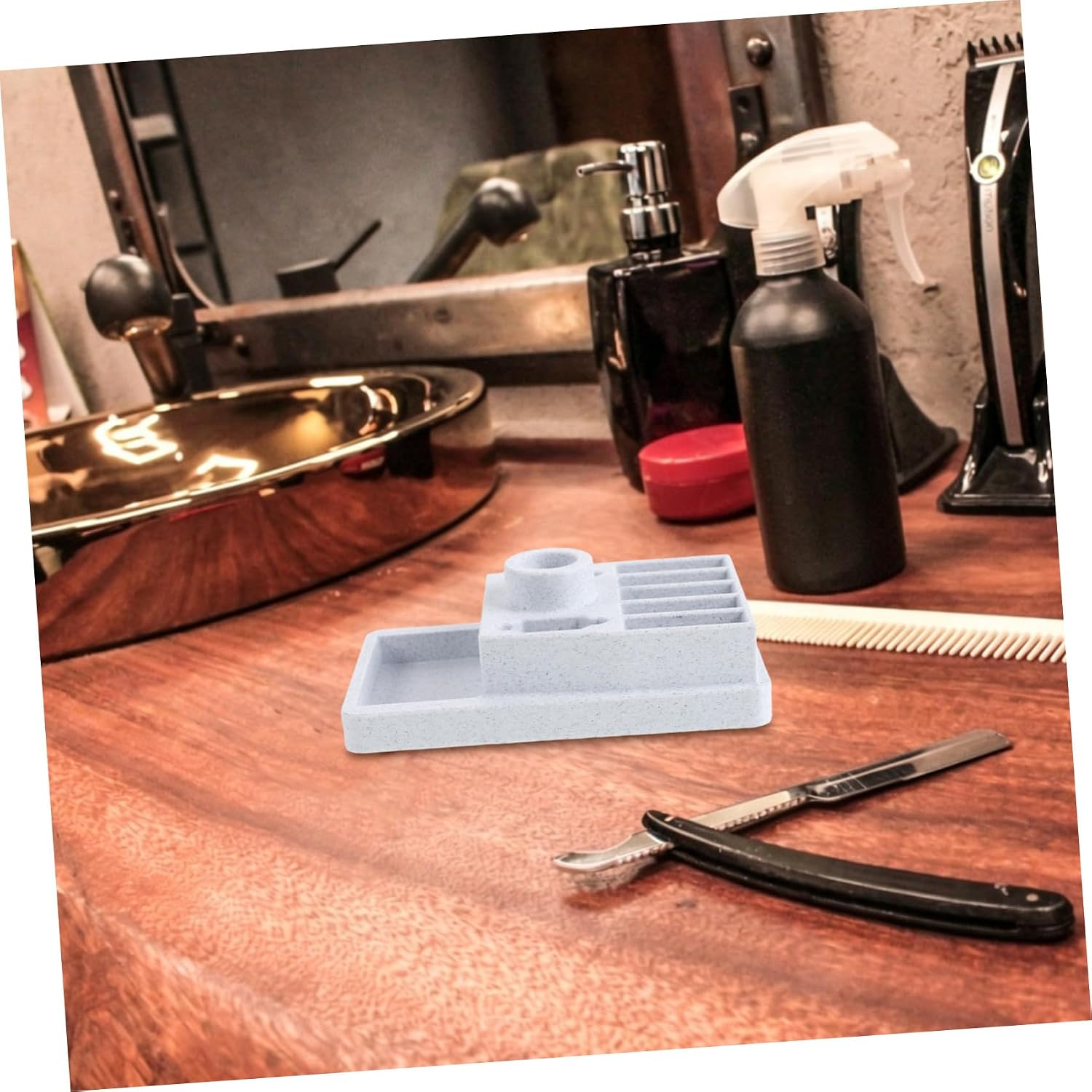 Razor Blade Disposal Container for Safe Storage and Recyclable Used Blades Compact Shaving Accessory Organizer with Detachable Case for Home and Barber Shop Use